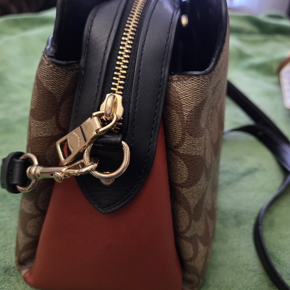 Coach Brown and Red Signature Tote Bag - Picture 5 of 8